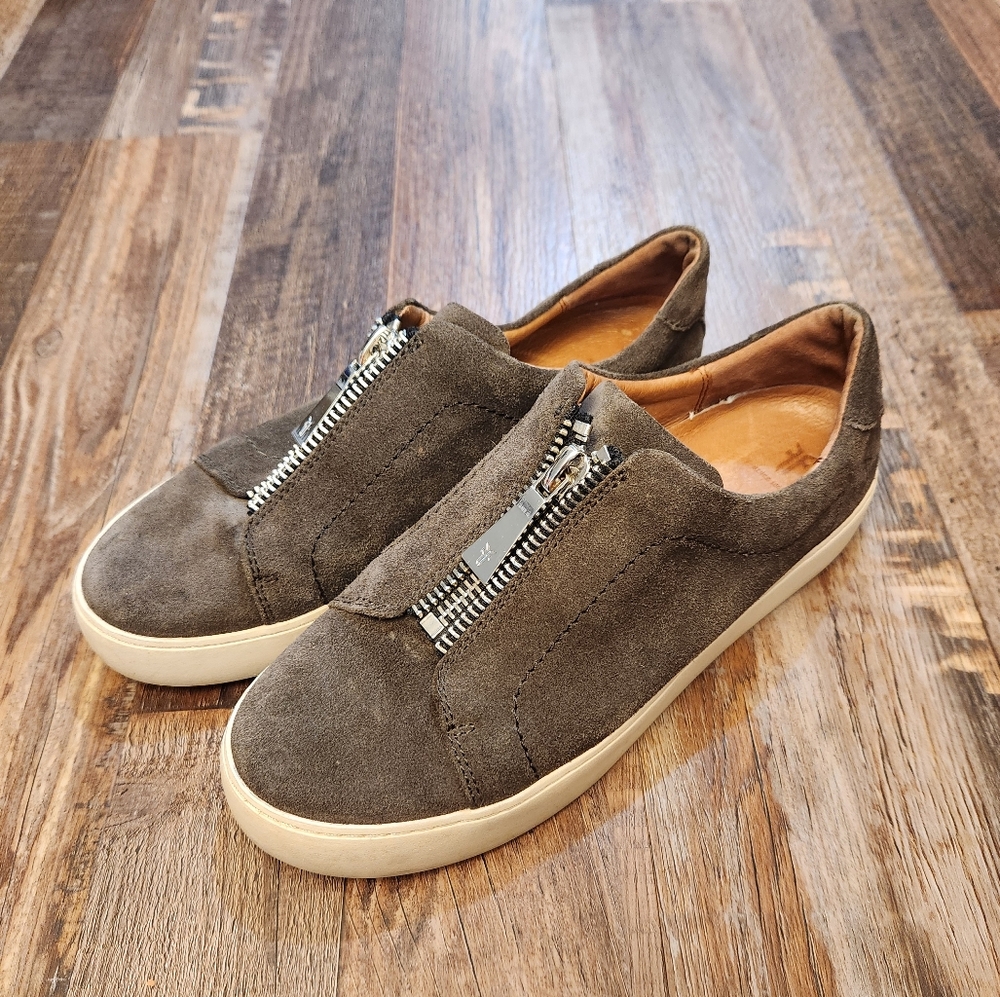 Frye Lena Zip Suede Sneakers